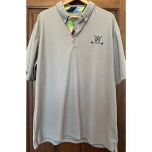 Chuco Golf Men's Executive III Performance Solid Polo Shirt Ash Grey GUC XXL 2XL